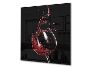 Tempered Glass backsplash – Art design Glass Upstand  BS19 Wine Series: Red Wine 7