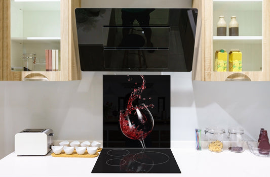 Tempered Glass backsplash – Art design Glass Upstand  BS19 Wine Series: Red Wine 7