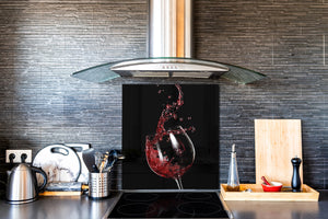 Tempered Glass backsplash – Art design Glass Upstand  BS19 Wine Series: Red Wine 7