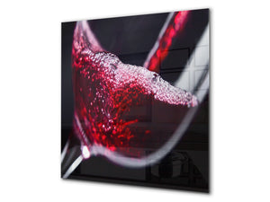 Tempered Glass backsplash – Art design Glass Upstand  BS19 Wine Series: Red Wine 8