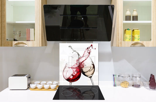 Tempered Glass backsplash – Art design Glass Upstand  BS19 Wine Series: Spilled White Wine