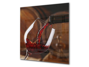 Tempered Glass backsplash – Art design Glass Upstand  BS19 Wine Series: Wine From The Barrel 2