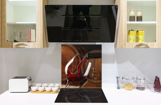 Tempered Glass backsplash – Art design Glass Upstand  BS19 Wine Series: Wine From The Barrel 2