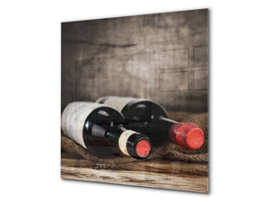 Panel de vidrio templado - Serie de vino BS19  Vino en una botella