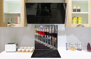 Tempered Glass backsplash – Art design Glass Upstand  BS19 Wine Series: Wine Lamps