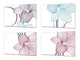 Lot de planches à découper – Lot de quatre planches à découper antidérapantes ; MD06 Série de fleurs: Fleurs de lis