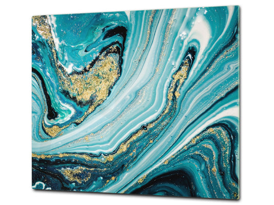 Chopping Board - Worktop saver and Pastry Board - Glass Cutting Board D23 Colourful abstractions: New ocean briefing