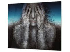 Glass stove top 60D19: A woman in the branches of trees