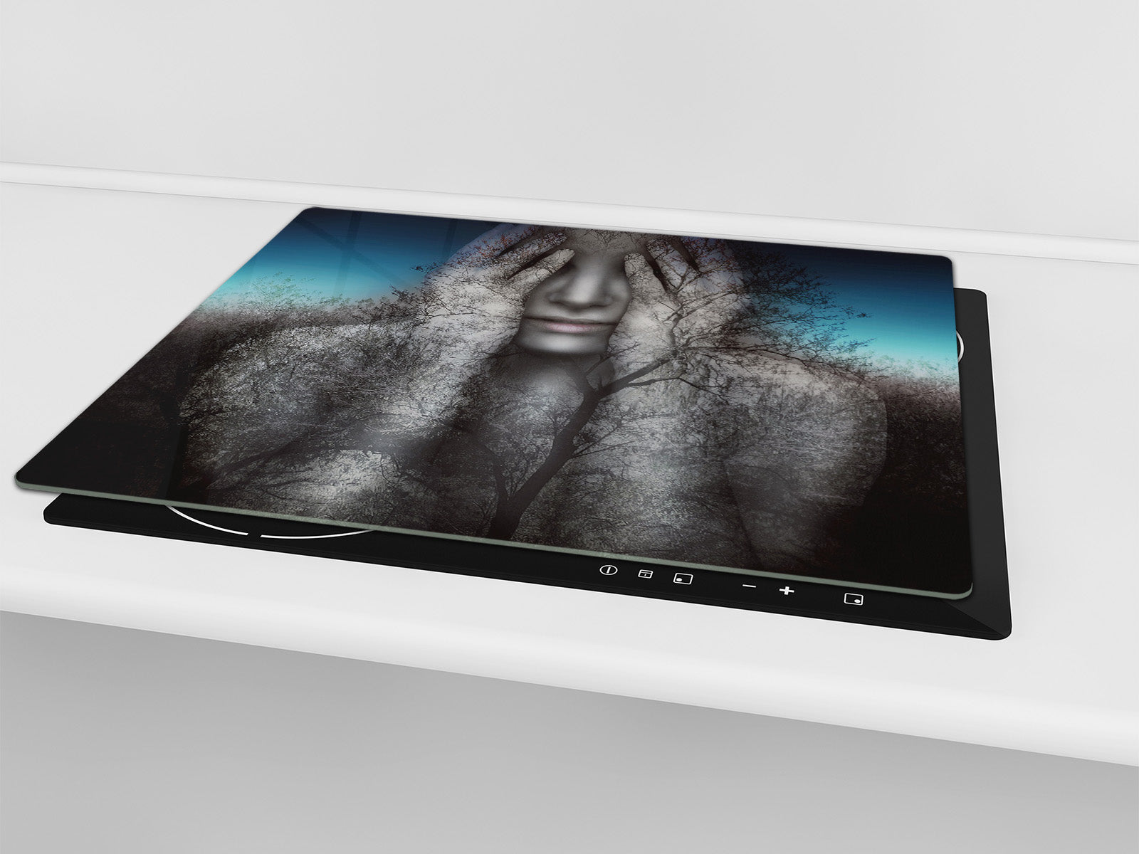 Glass stove top 60D19: A woman in the branches of trees