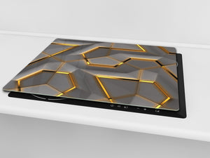 UNIQUE Tempered GLASS Kitchen Board – Scratch Resistant Glass Cutting Board – Glass Countertop MEASURES: SINGLE: 60 x 52 cm (23,62” x 20,47”); DOUBLE: 30 x 52 cm (11,81” x 20,47”); D29 Colourful Variety Series: Glossy geometric modules
