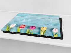 Induction Cooktop cover 60D06A: Colorful tulips 1