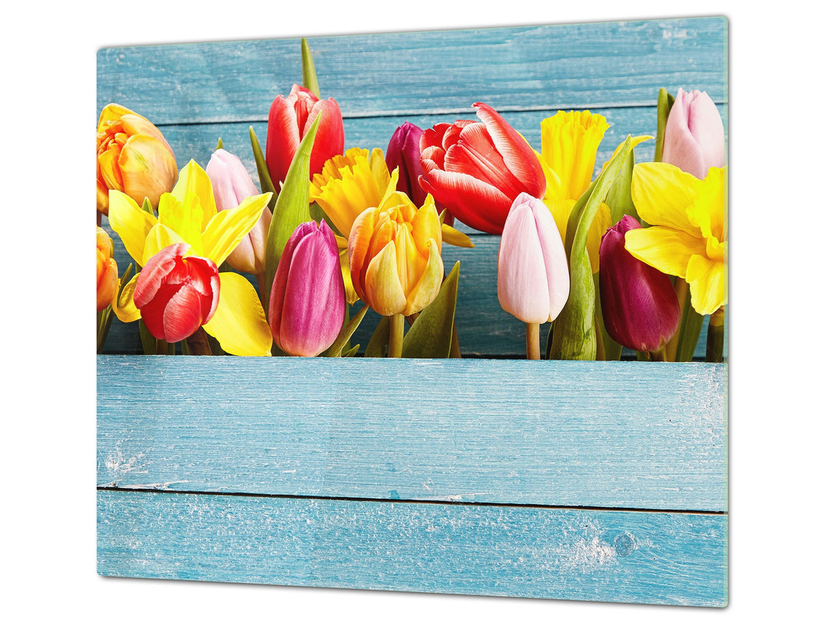 Induktionskochfeldabdeckung 60D06A: Bunte Tulpen 2