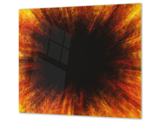 Tempered Glass Cutting Board and Worktop Saver D03 Fire Series: Fire 4