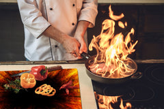 Tempered Glass Cutting Board and Worktop Saver D03 Fire Series: Fire 4