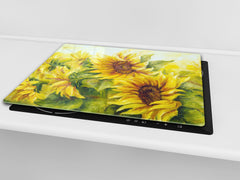 Glass Cutting Board and Worktop Saver D06 Flowers Series: Sunflower 6