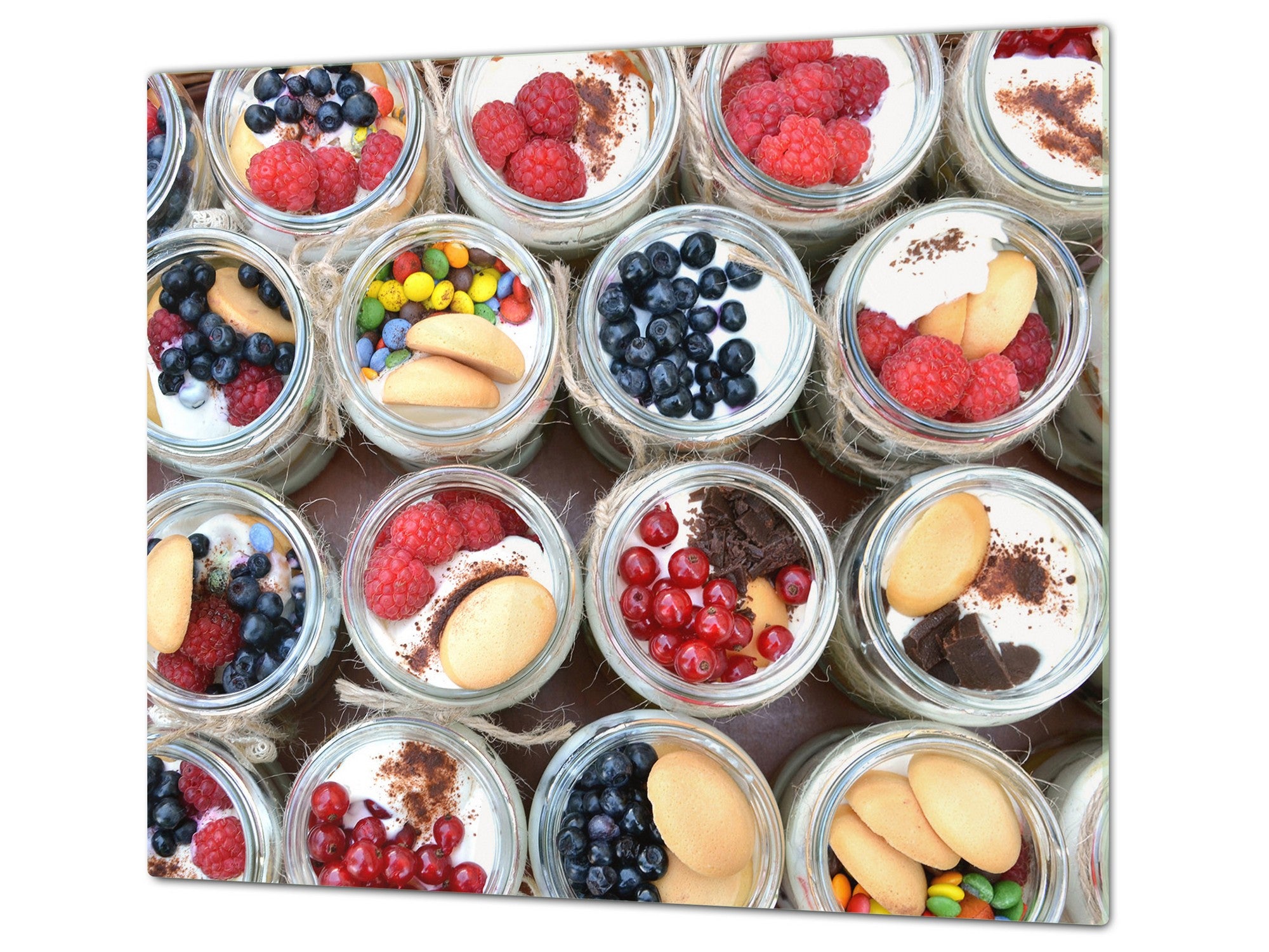 Tempered GLASS Cutting Board 60D16: Yogurt dessert