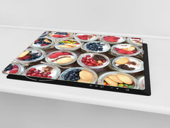 Tempered GLASS Cutting Board 60D16: Yogurt dessert