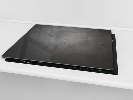 Tempered GLASS Kitchen Board – Impact & Scratch Resistant D10B Textures Series B: Dark Concrete