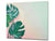 Induction Cooktop Cover Kitchen Board – Impact Resistant Glass Pastry Board – Heat resistant; MEASURES: SINGLE: 60 x 52 cm (23,62” x 20,47”); DOUBLE: 30 x 52 cm (11,81” x 20,47”); D31 Tropical Leaves Series: Monstera on pink background