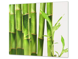 Tempered GLASS Kitchen Board – Impact & Scratch Resistant; D08 Nature Series: Bamboo baby