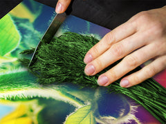 Glass Cutting Board and Worktop Saver D06 Flowers Series:  Sunflower stem