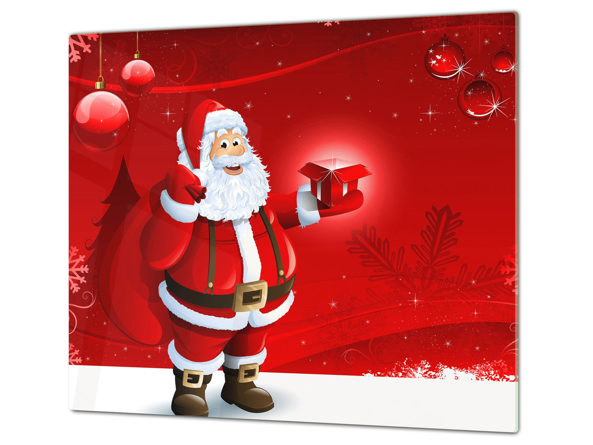 CUTTING BOARD and Cooktop Cover ;D20 Christmas Series: Red santa claus