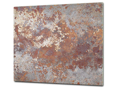 Chopping Board -  Impact & Scratch Resistant - Glass Cutting Board D24 Rusted textures Series: Rusted metal