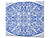 Tempered GLASS Kitchen Board – Impact & Scratch Resistant D27 Vintage leaves and patterns Series: Blue Spanish mosaic