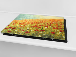 Glass Cutting Board and Worktop Saver D06 Flowers Series: Poppies 4