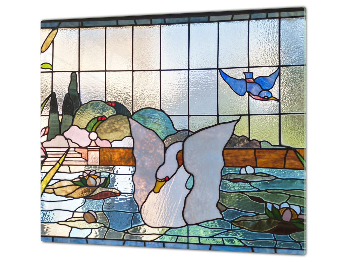 Glass stove top 60D19: Colorful stained glass