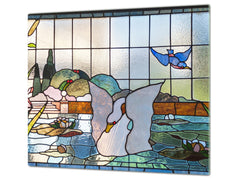 Glass stove top 60D19: Colorful stained glass