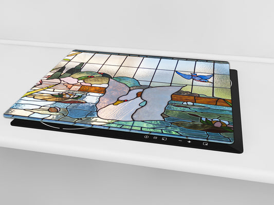 Glass stove top 60D19: Colorful stained glass