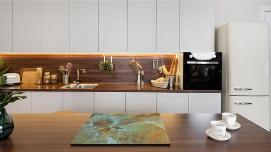 Chopping Board - Induction Cooktop Cover D21 Marbles 1 Series: Amber onyx