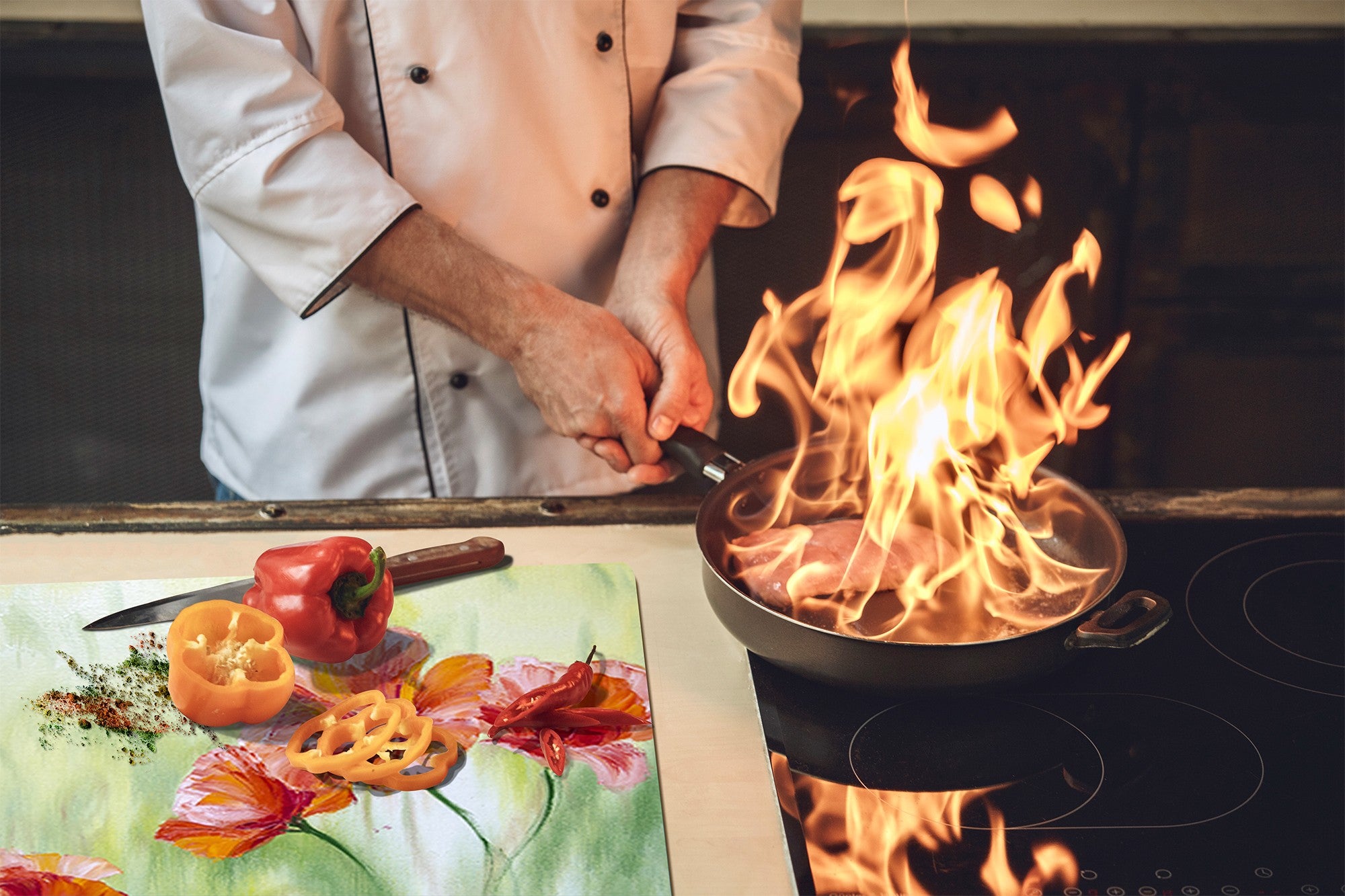 Induction Cooktop cover 60D06A: Poppies 2