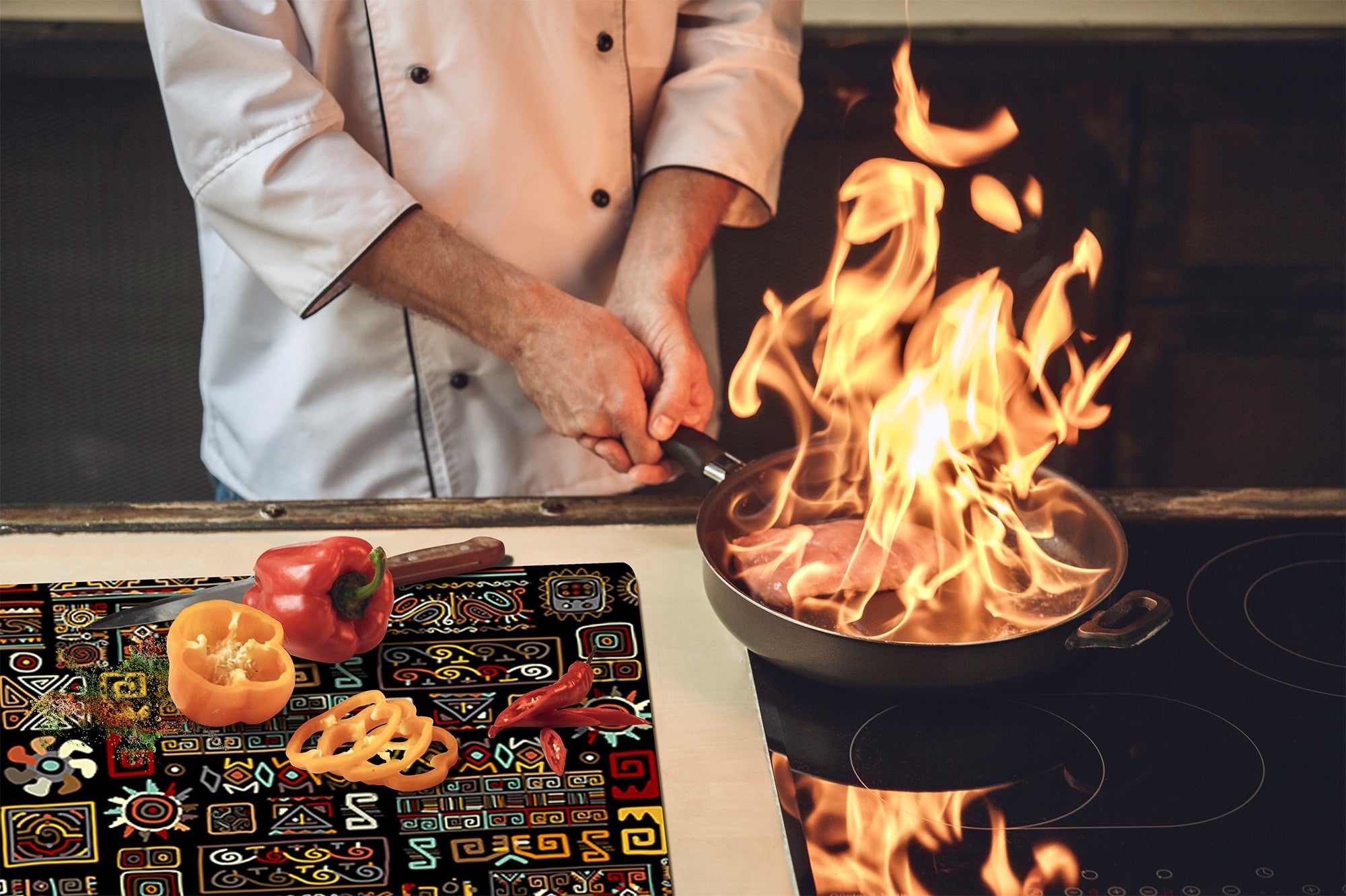 Glass Cutting Board 60D15: Egyptian symbols 2