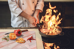 Chopping Board - Induction Cooktop Cover - Glass Cutting Board D22 Marbles 2 Series: Carrara pink marble