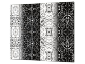 Glass Kitchen Board 60D20: Black & White texture 2