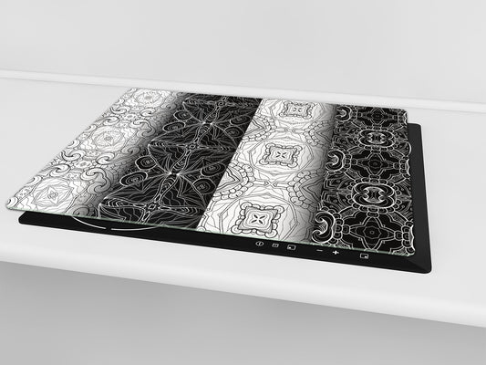 Glass Kitchen Board 60D20: Black & White texture 2