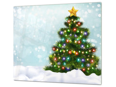 CUTTING BOARD and Cooktop Cover ;D20 Christmas Series: Christmas tree in the snow