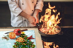 CUTTING BOARD and Cooktop Cover ;D20 Christmas Series: Christmas tree in the snow