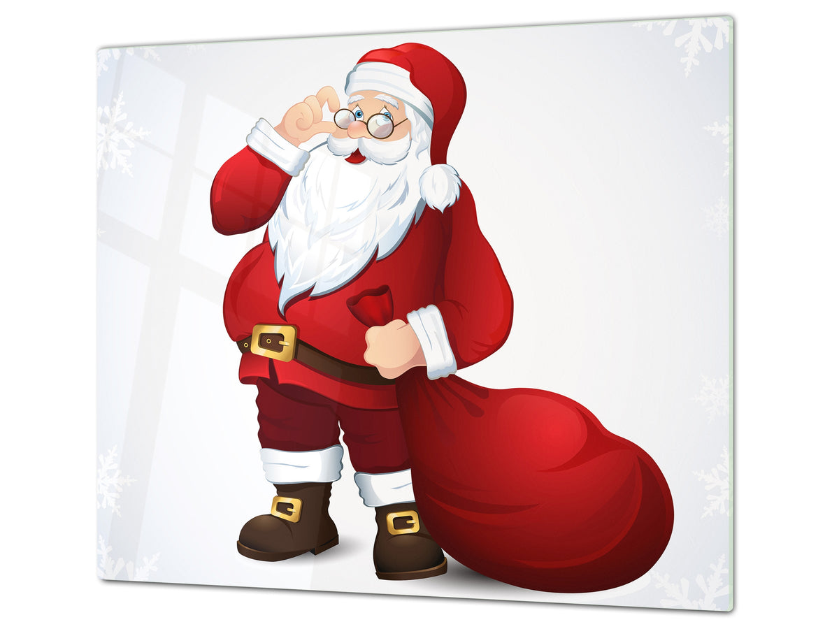 CUTTING BOARD and Cooktop Cover ;D20 Christmas Series: Santa Claus with a sack of gifts