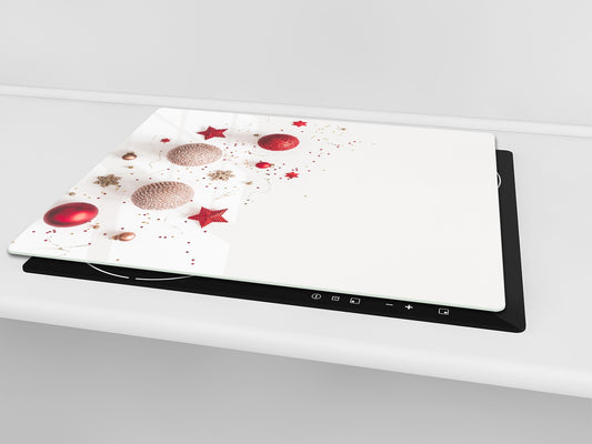 CUTTING BOARD and Cooktop Cover ;D20 Christmas Series: Christmas balls and stars