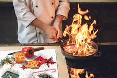 CUTTING BOARD and Cooktop Cover ;D20 Christmas Series: Staff of St. Nicholas