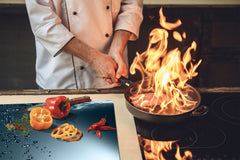 CUTTING BOARD and Cooktop Cover - Impact & Shatter Resistant Glass D02 Water Series: Water 1