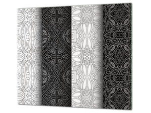 Glass Kitchen Board 60D20: Black & White texture