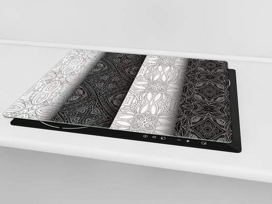 Glass Kitchen Board 60D20: Black & White texture