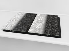 Glass Kitchen Board 60D20: Black & White texture