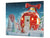 Tagliere in vetro temperato – Tagliere e proteggi; D20 Serie di Natale Una capanna con palline