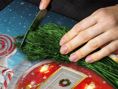 CUTTING BOARD and Cooktop Cover ;D20 Christmas Series: A cottage with ornaments