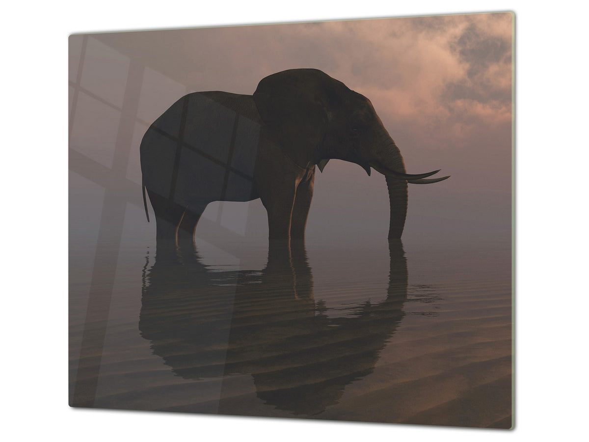Tempered GLASS Cutting Board 60D01: Elephant 2